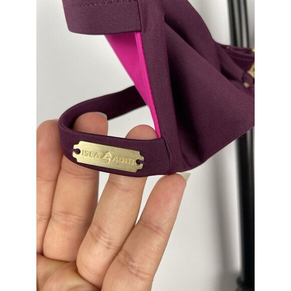 Isla Aditi Purple Strappy Gold Hardware Triangle Bikini Top ONLY Size M - Picture 3 of 5